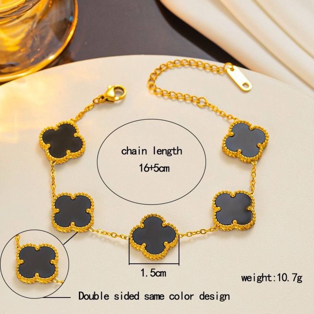 Four leaf clover bracelet,18k gold plated